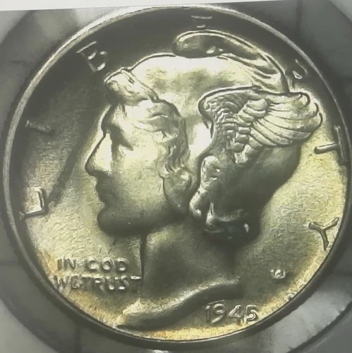 1945-D Mercury Dime 90% Silver FULL BANDS Brilliant Uncirculated (BU)