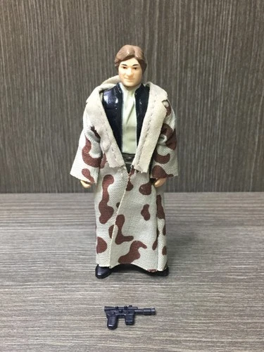 Han Solo ENDOR TRENCH COAT Complete w/ Blaster M5 Kader Black  STAR WARS 1984