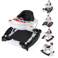 6 in 1 Baby Walker Adjustable Toddler Walker  Activity Center w/ Music Tray