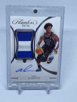 2022-23 Panini Flawless Collegiate Signature Materials AJ Griffin 20/25 Duke 