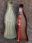 Coca-Cola Bottle-Shaped Tin Case & Pen Gift Set 1996 Red/Brown Soda Theme — photo 2