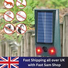 Solar Ultrasonic Garden Deterrent Repeller Animal Bird Cat Scarer Pest Fox Dog
