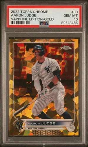 2022 Topps Chrome Sapphire AARON JUDGE #99 Gold Refractor /50 PSA 10 POP 12