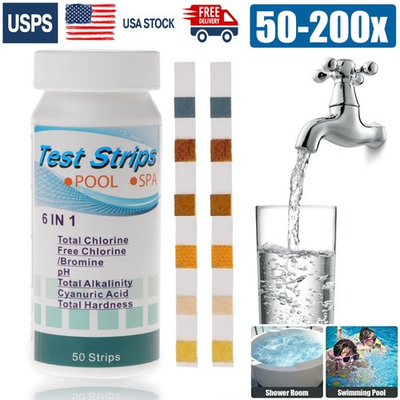 #ad 200pcs Spa Hot Tub Test Strips 6 in 1 Easy amp; Accurate Spa Testing Strips for pH $8.98