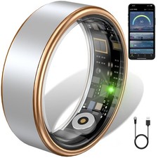 Smart Ring for Women  Men - IP68 Waterproof Fitness Tracker with Long Lastin...