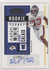 2020 Panini Contenders Rookie Ticket Raymond Calais #219 Auto 0q3