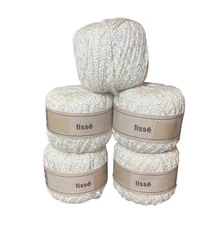 5 Vintage BERGER DU NORD TISSÉ  Ribbon Yarn  Cream Made in France