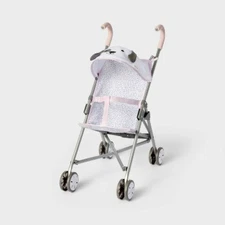 Gray Dot Dog Fold-Up Stroller for 14" - 16" Dolls - Gigglescape™