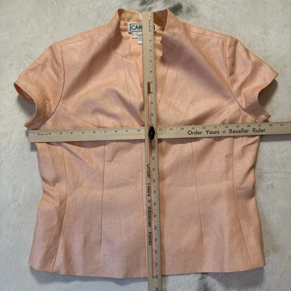 Blazer Carlisle para mujer talla 14 lino melocotón manga corta forrado de seda Foto 3 de 4