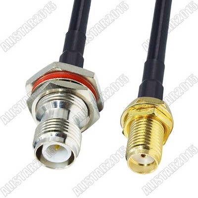 SMA Female Jack to RP-TNC Female ( Male Pin ) Bulkhead Lot RF Pigtail RG58 Cable