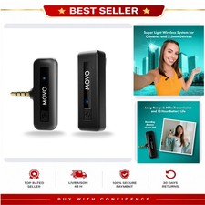 Movo Wireless Lavalier Microphone 2.4GHz 164ft DSLR Camera 10-Hr