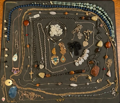 Estate sale Vintage and modern Costume Jewelry 25 Necklaces