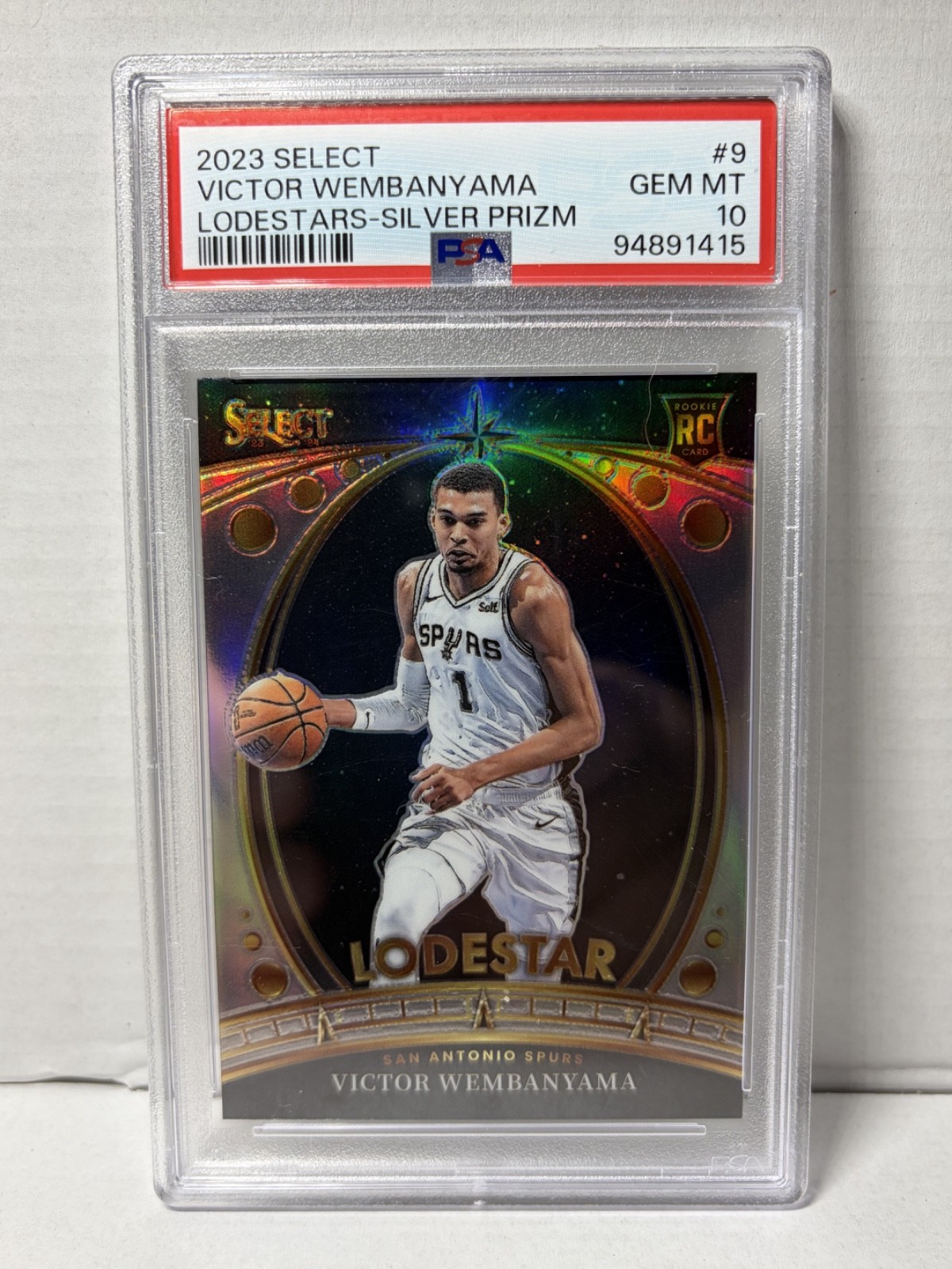 2023-24 Panini Select Lodestars Victor Wembanyama #9 Silver Prizm (RC) PSA 10