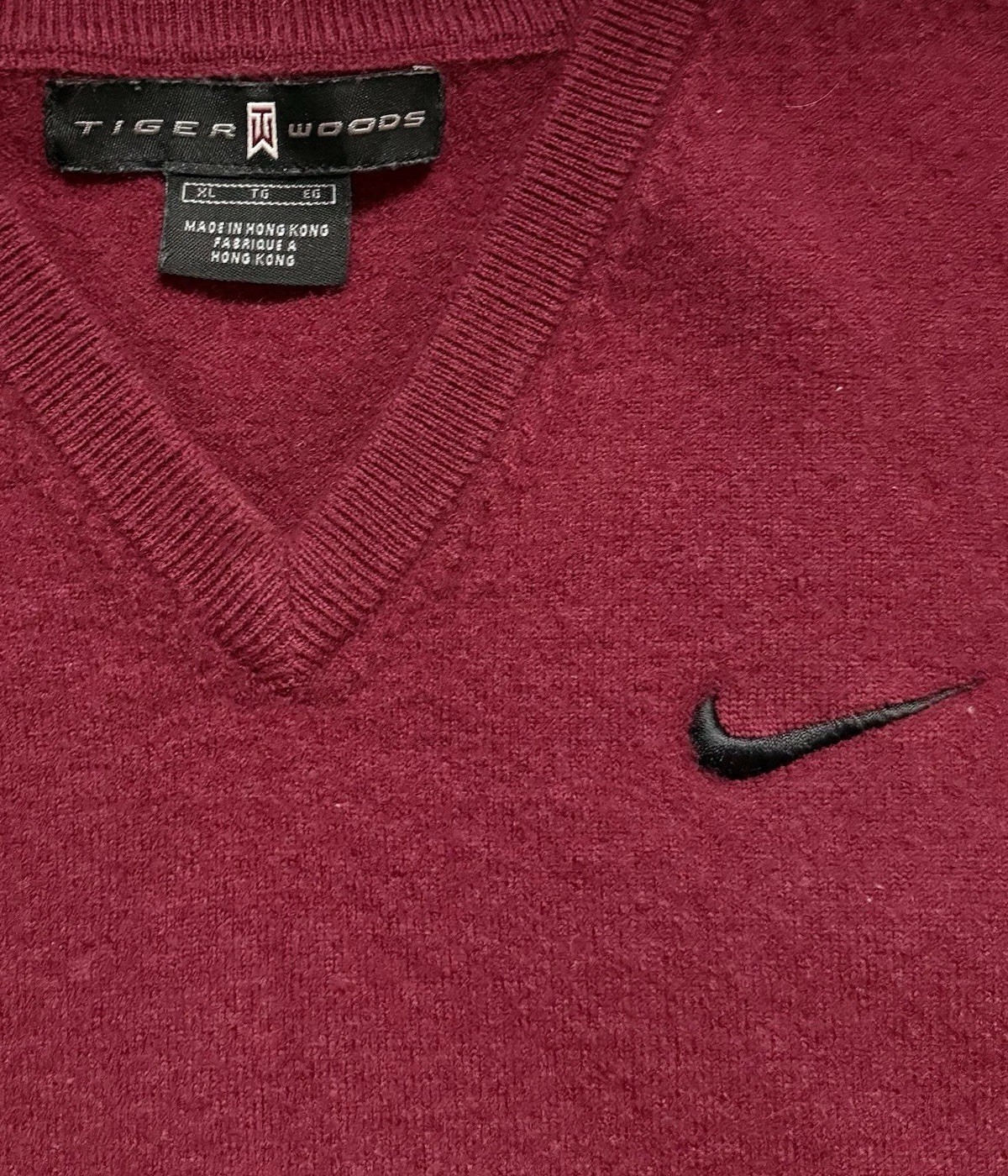 Vintage 90s Nike Golf Tiger Woods Mens XL Wool Sunday Red Sweater Vest RARE READ image 7