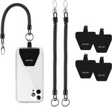 OUTXE Phone Lanyard Tether 2-Pack w/ 4 Patches Smartphone Black
