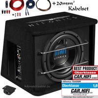 Hifonics 600 Watt Aktiv-Subwoofer Auto TSA-300R 30Cm + VerstäRker & Kabelset