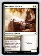 Lonesome Unicorn C Throne of Eldraine # 21 NM Normal