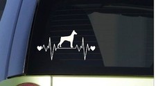 Doberman heartbeat lifeline I204 8" wide Sticker decal doberman pinscher