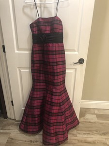 magenta and black dress