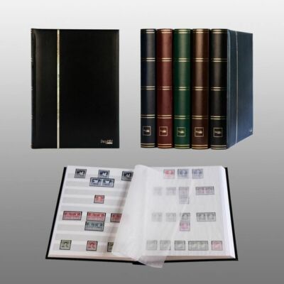 Prophila Album pour timbres 60 pages intérieur divisé blanc étui de protection noir