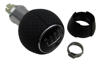 Original Schaltknauf VAG Knauf Knopf Alu für VW Polo 6N 6N2 und 9N Echt-Leder