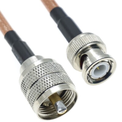 RG400 BNC Male to UHF Male PL259 Double Shield RF Jumper Coaxial Cable Lot 50Ohm