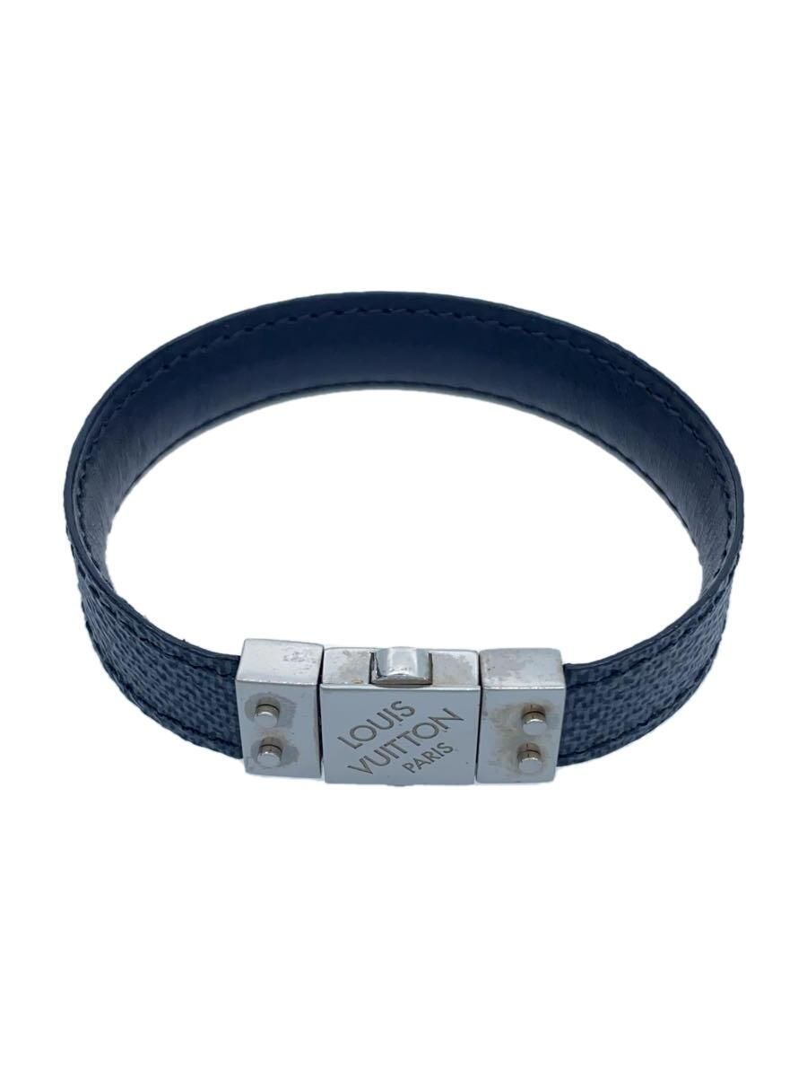LOUIS VUITTON BRACELET CHECK IT Black LEATHER BLK MENS Used LOUIS VUITTON BRACELET CHECK IT Black LEATHER BLK MENS Used