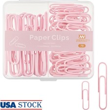 Assorted Colorful Paper Clips Smooth Design Organized Storage Office School DIY