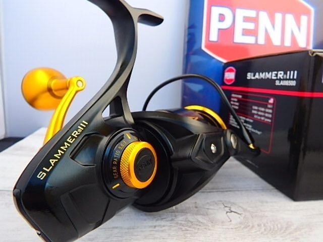 Penn Slammer III 6500 Spinning Reel color Black Gold Unisex