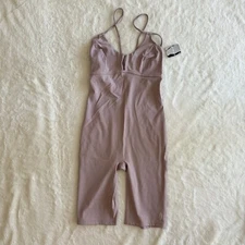 Free People Womens XS Glow One Piece Body Suit Stretch Thin Straps Gypsum NEW