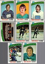 1976 Topps Team SET Lot of 8 Vancouver CANUCKS NM LEVER BLIGHT (R) ODDLEIFSON