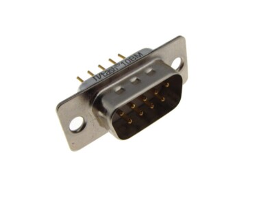 HQ DB9 Male D-Sub Connector Through Hole Board Lock Solder Gold Termination