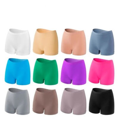 Boxershorts Damen Frauen Uni Unterwäsche High Waist Stretch Gym Pants 2er Pack