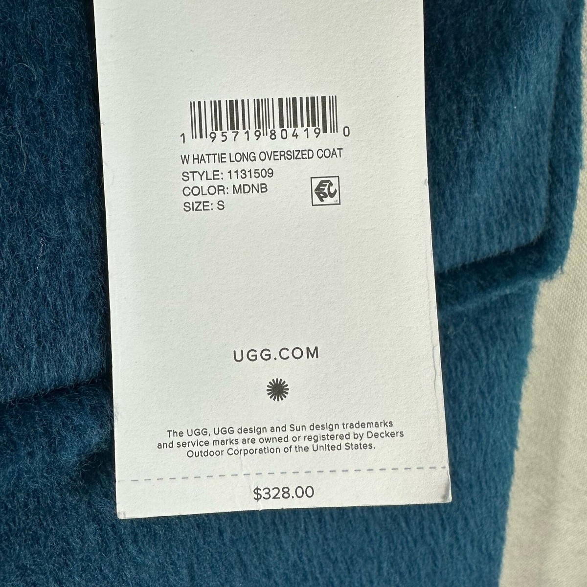 UGG RTW Hattie Long Oversized Coat Size Small Teal | eBay