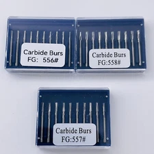 Dental Fissure Tungsten Steel Carbide Burs High Speed Handpiece FG 556/557/558 A