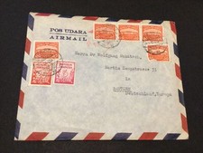 Indonesia 1955 airmal to Germany postal cover Ref 59523