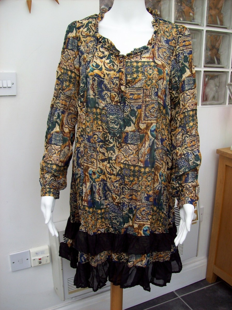 IZABEL LONDON DOROTHY PERKINS BOHO STYLE TWISTED DRESS UK14 GREAT