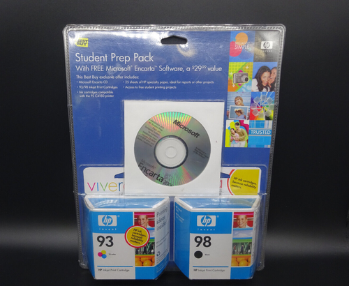 HP 98 Black & 93 Tricolor Ink w/ Microsoft Encarta 2006 Student Prep Pack