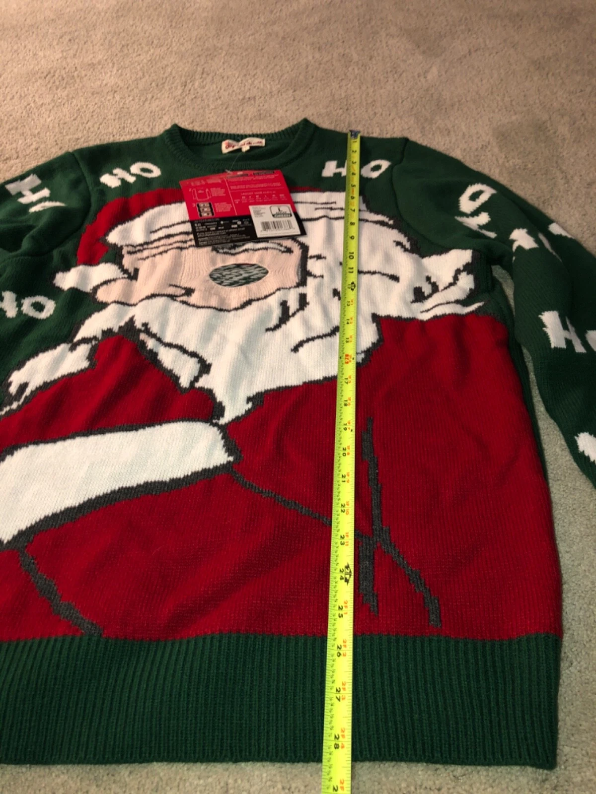 Adult Morph Digital Dudz  Santa Ugly Christmas Sweater Unisex Large NEW