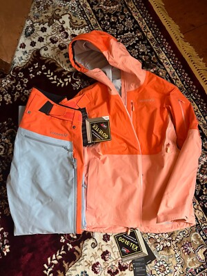 Noronna Lofoten GoreTex Pro Pants & Jacket Orange/Peach/Alert blue Size XL/L NWT