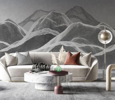 3D Simple Mountains J01 Wallpaper Mural Wall Print Wall Wallpaper Murals US Erin