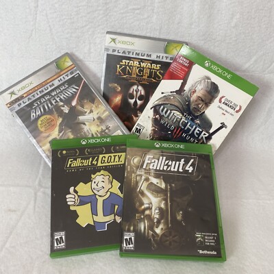 5 Games  X BOX Star Wars The Witcher 3 Hunt Fallout 4 Fallout 4 G.O.T.Y