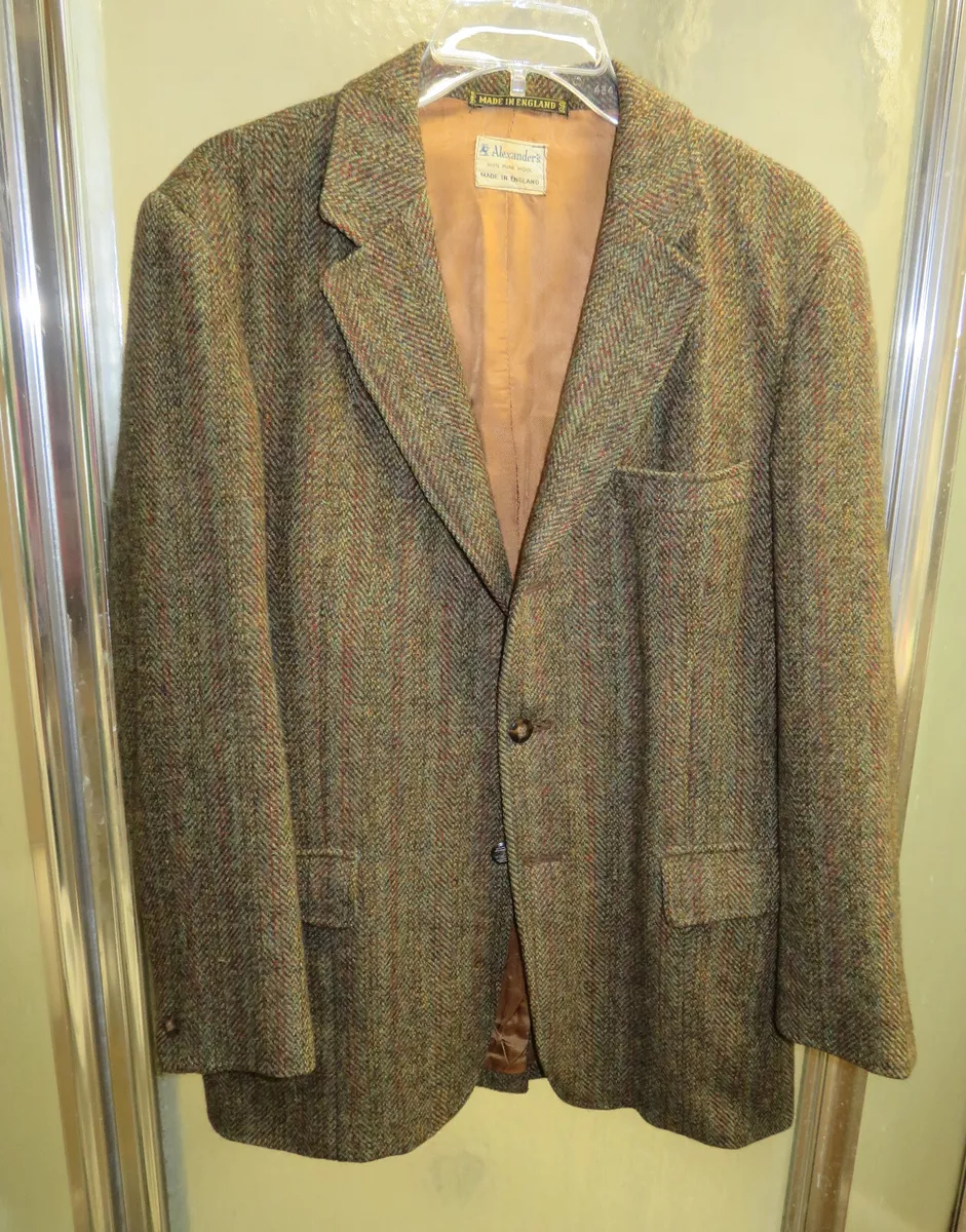 Vintage Alexander's Harris Tweed men’s Jacket Blazer 100% Scottish Wool 40R