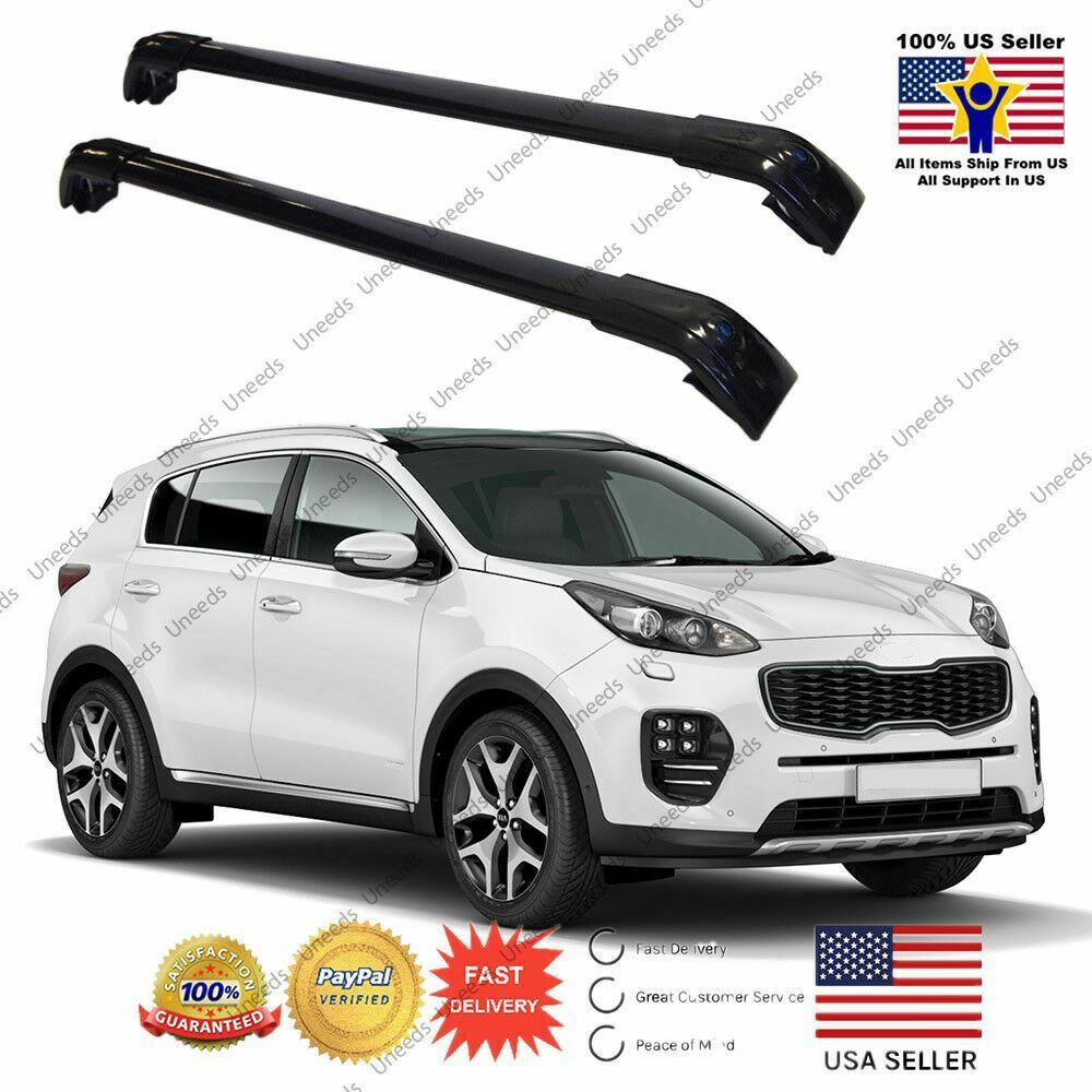 For Sportage 2016-2018 Black Top Roof Rack Baggage Luggage Cross