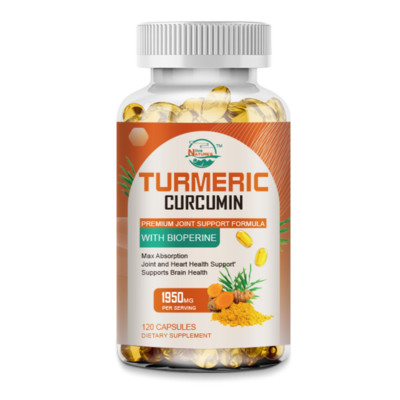 1950 MG Turmeric Curcumin with Bioperine Black Pepper High Potency 120 Capsules