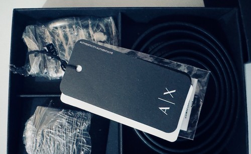 New Armani Exchange AX Mens Signature Gift Belt Set - Picture 7 of 7
