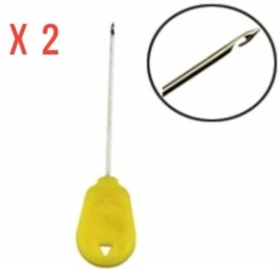 TORCHWOOD FISHING TACKLE 2 GELBE Barbed Ködernadeln für Karpfen Schleie Friedfischangeln Köderwerkzeuge
