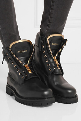   860,- Balmain ankle boots Taiga leather in black, size 38.5