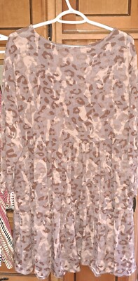 Beautiful Fall Teired Leopard Print 3/4 Sleeves Dress By EMERALD