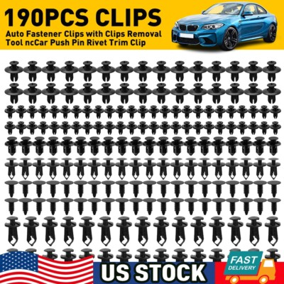 #ad #ad 190pc Car Clips for Hole Plastic Rivets Retainer Fender Push Pin Fastener Bumper $10.44